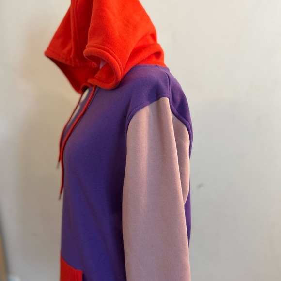 Brooklyn Cloth Colorblock Hoodie with Red and Purple Accents Small - Picture 7 of 8
